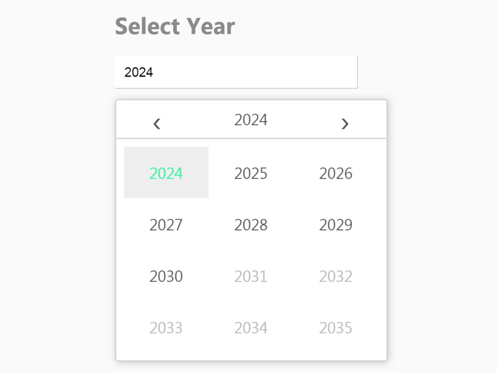 JQuery Datepicker To Pick Year Only YearPicker js CodeHim