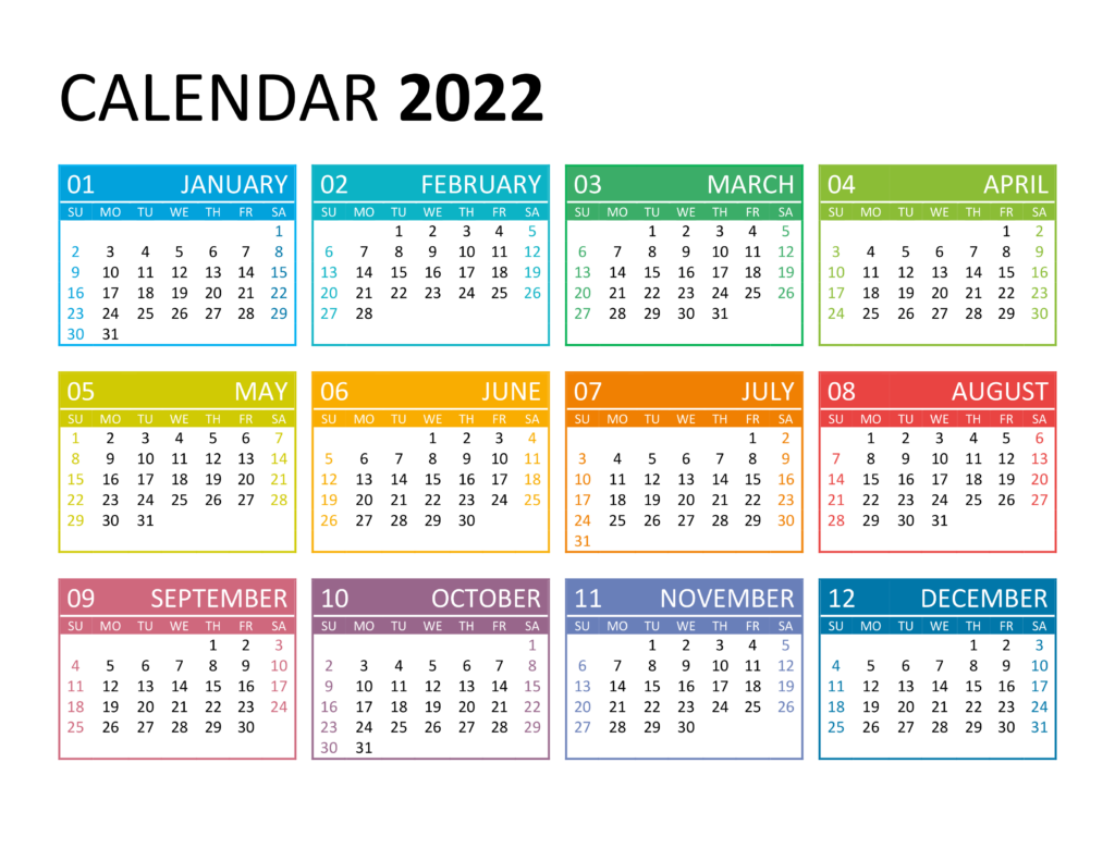 Printable 2022 Year Calendar AriaATR