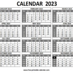 Printable 2023 Calendar Free printable calendar