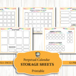 Printable Perpetual Calendar Kids Calendar Classroom Calendar Etsy