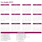 Printable Sri Lanka Calendar 2023 Free Printable Calendar 2023