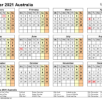 Printable Yearly Calendar 2021 Australia