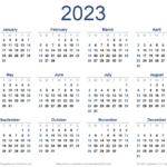 Printable Yearly Calendar 2023 Printable Word Searches
