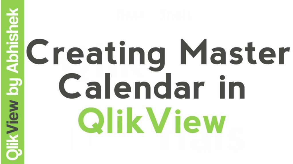 QlikView Tutorial Creating Master Calendar In QlikView Data Tools 