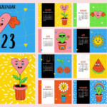 Retro Groovy Calendar Template 2023 With Cartoon Funny Characters