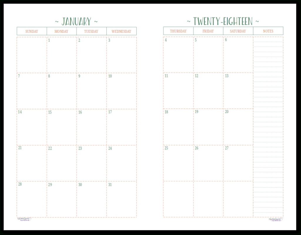 Take Free Half Page Customizable Calendar Printable Calendar 
