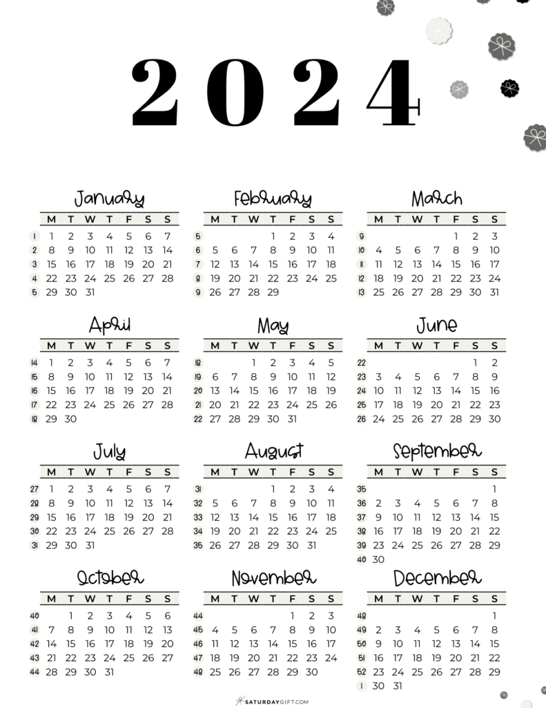 Week Numbers For 2024 What Week Is It SaturdayGift