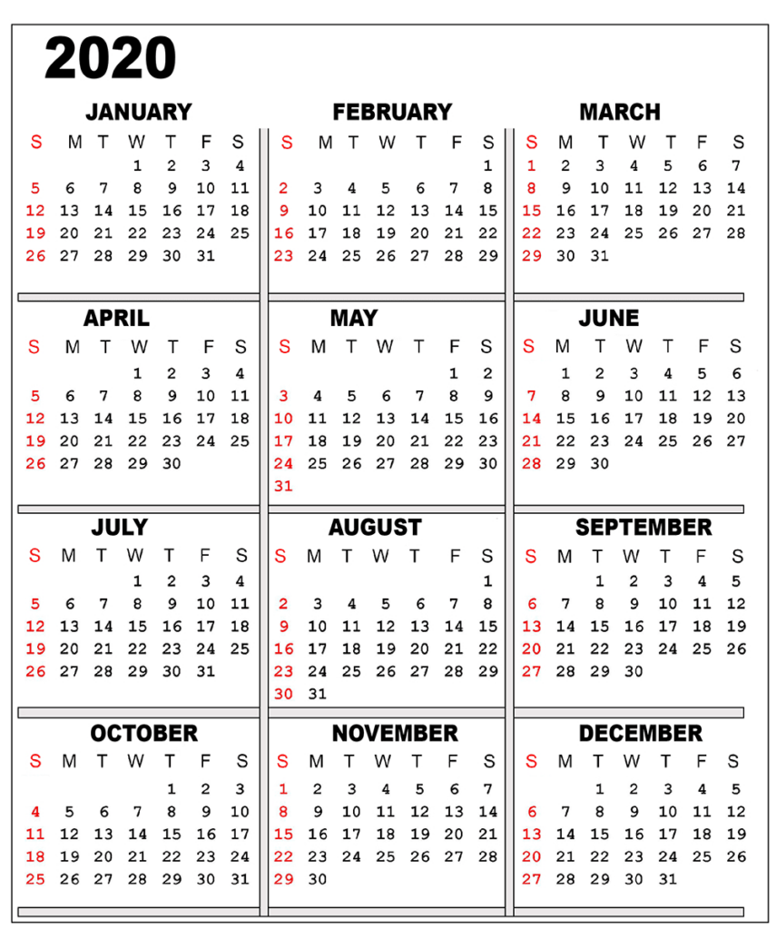Year Long Calendar On One Page Calendar Printables Free Templates ...