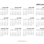 Yearly Calendar 2020 Free Download And Print